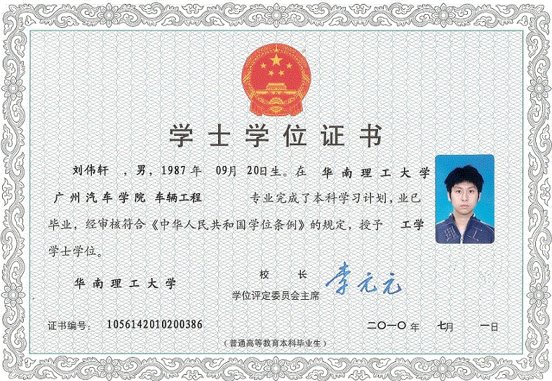 南和学位学士证书制作
